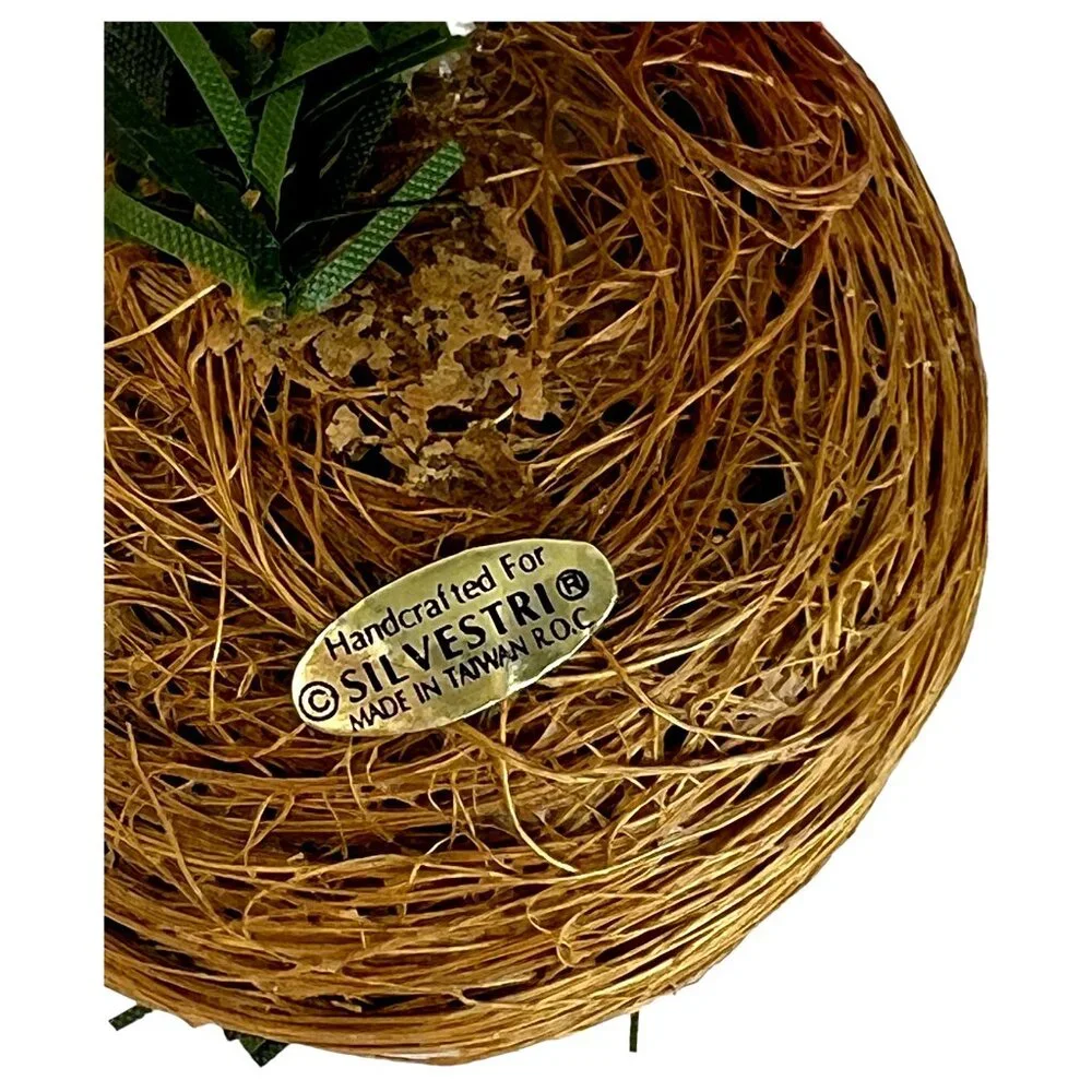 Vintage‎ Silvestri Bunny Rabbit in Nest Christmas Ornament Handcrafted